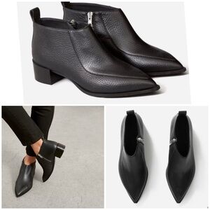 Everlane The Boss Leather Side Zip Ankle Bootie (Size 7)